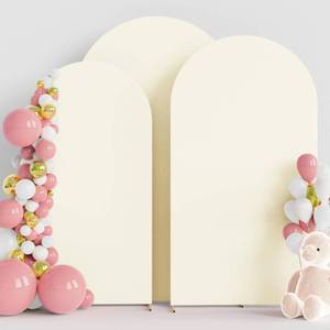 lot 15559 image: Wokceer Wedding Arch Cover (7.2FT, 6.6FT, 6FT) Set of 3 Spandex Fitted Wedding Arch Stand Covers for Round Top Chiara Arch Backdrop Stands Cover for Birthday Party Ceremony Banquet Decor Ivory