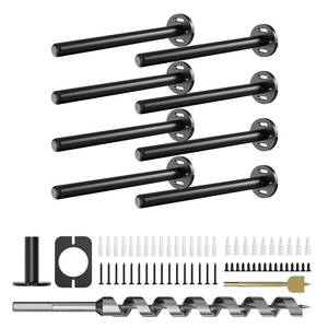 lot 15561 image: 8pcs Wall Shelf Brackets Heavy Duty Floating Shelf Bracket Hidden,Invisible Black Shelving Brackets Decorative Floating Shelf Hardware Heavy Duty,Metal Shelf Support Bracket (8 inch-8pcs)