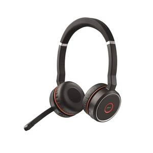 lot 15563 image: Jabra Evolve 75 UC Stereo Wireless Bluetooth Headset  Music Headphones Including Link 370 (U.S. Retail Packaging), Black (Renewed)