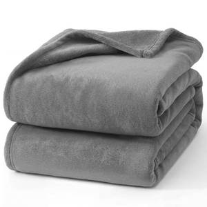 lot 15575 image: Hansleep Fleece Queen Blanket for Bed Fleece Grey, Queen Size Super Soft Flannel Fuzzy Gray, Plush Cozy Blanket for All Seasons, Grey, Queen 90x90 Inches