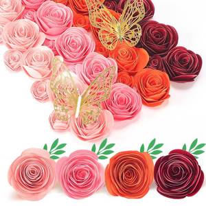 lot 16000 image: Gilprop 36 Pcs 3D Rolled Artificial Roses Paper Flowers for Crafts Graduation Cap Decoration Wall Decor Mini Crafts DIY Gift for Graduation Wedding Shadow Box Frame Cake Topper