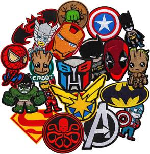 lot 16024 image: 20PC Iron on Patches for Clothes,Embroidered Applique Patches Sewing on Iron on Patches for Jeans Jackets Hats Shoes Backpacks
