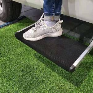 lot 16030 image: RV Step Rug Camper Stair Cover Trailer Step Carpet for 18-23 Inch Wide RV Step Covers (Black, 18 Width, 7-9 Depth, 1pcs)