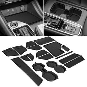 lot 16425 image: SENSHINE Customized Liners for Nissan Sentra Accessories 2020-2022 2023 2024 2025 3D Cup Holder Insert Liner Center Console Liner Door Pocket Mats Inserts Non-Slip Mats Pad 17-PC Set (Black Trim)