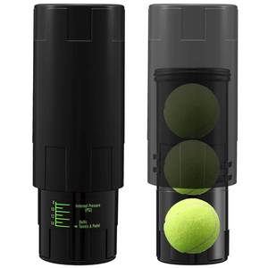 lot 16439 image: Soulchen 1 Pack Tennis Ball Pressurizer - Tennis Ball Storage Canister Holds 3 Balls Under 14 Psi Pressure, Reusable Stuff for Bounce Retention, Lightweight & Durable (Black)