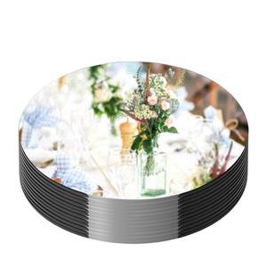 lot 16455 image: 12PCS Round Mirror Centerpieces for Tables Decorations, 10 Acrylic Mirror Trays Plates for Centerpieces, Circle Mirror for Candle Plates Mirrors for Table Centerpieces Wedding Decorations