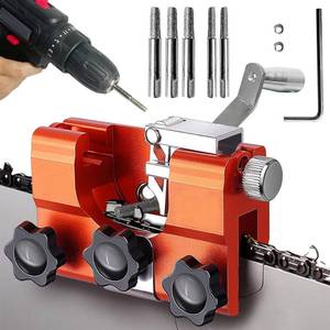 lot 16465 image: VOUSXLLEZ 2025 Upgraded Chainsaw Sharpener,Chain Saw Sharpening Jig,Hand-Cranked Chainsaw Sharpening Jig Kit with 5Pcs Tungsten Carbide,Chain Saw Sharpener Tool,4-22 Chain Saws (Orange)