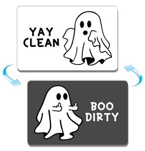 lot 18006 image: JCHCAMRY Funny Dishwasher Magnet Clean Dirty Sign,Cute Cartoon Specter Universal Double Sided Refrigerator Magnet,Double Sided Reversible Dish Washer Magnet Signfor Kitchen Home Accessories Decor