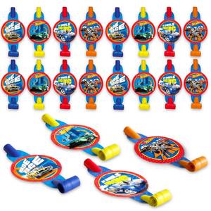 lot 18010 image: Hot Wheels Party Blowouts - Bundle with 16 Racecar Noise Makers for Parties  Hot Wheels Blowout Noise Makers 16 Pack