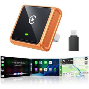 lot 18022 image: 2026 Wireless CarPlay Adapter for Apple Only, Upgrade Mini Aluminium Car Play Adapter Converts Wired to Wireless CarPlay for iPhone, Plug & Play, Auto Connect Fast and Stable, with USB-C, CosmicOrange