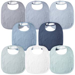 lot 18399 image: Bearmoss Baby Bibs for Drooling and teething 100% Cotton Muslin Bibs for Baby Boy & Girl,Adjustable, Ultra Absorbent,8 Pack (Mint Iceberg)