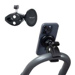 lot 18401 image: PROfezzion Gym Fitness Magnetic Phone Mount, Heavy Duty Clamp MagSafe Phone Holder for Treadmill, Exercise Bike, Peloton, Stroller, Golf Cart, Shopping Cart, Handlebar - Fit for iPhone 12-17 Series