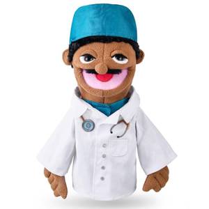 lot 18416 image: Role Play Hand Puppets Hand Plush Chef Doctor Fireman Pirate Detective Athlete Nurse Worker Hand Puppet Toys Puppets for Kids Storytelling Imaginative Pretend Play Teaching Preschool(Doctor)