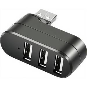lot 18434 image: AYECEHI USB Port Splitter, USB 3 Port Compact Portable Rotatable HUB, USB Hub Dock 90°180° Degree Rotatable for PC Laptop Notebook and More - Black