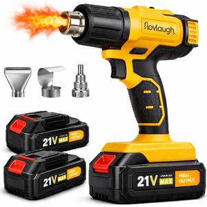 lot 18448 image: (batteries dont work)Cordless Heat Gun with 2x4.0Ah 20V Batteries & Charger, 350W Fast Heating Hot Air Gun for Shrink Wrapping, Soldering, Crafts - 122°F to 1022°F Variable Temp, LED Light, Includes 3 Nozzles & Scraper