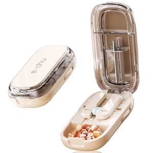 lot 18465 image: DUBSTAR Pill Cutter Splitter for Cutting Multiple Pills, 12 14 Pill Cutter Splitter for Small and Tiny Pills (Clear Beige)