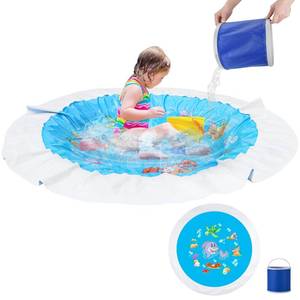 lot 18470 image: Giveuplay 7.2 X 7.2 Feet Baby Beach Pool��Kiddie Pool and Beach Blanket��2 in 1 Toddler Paddling Pool��Beach Toys for Infant Kids Boys and Girls with Portable Water Bag 9L