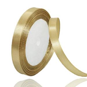lot 18477 image: Champagne Gold Ribbon 38 Inch x 25 Yards, Satin Fabric Silk Ribbon for Gift Wrapping, Hair Bows Making, Floral Bouquets, Wreaths, DIY Sewing Projects, Wedding, Baby Shower and Handmade Trims
