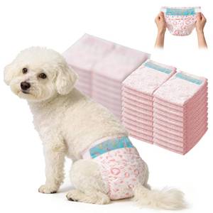 lot 19640 image: Female Dog Diapers,Disposable Dog Diapers,100 Count,Small,Super Absorbent Leak-Proof Diapers for Dogs in Heat,Excitable Urination,or Incontinence
