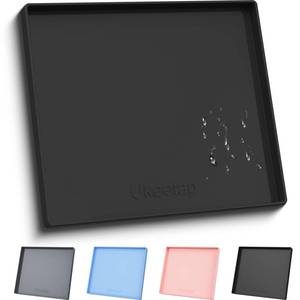 lot 19650 image: ukeetap Extra Thick Silicone Mat Waterproof with Raised Edge 22 x 19, Under Sink Mat for Kitchen & Bathroom, Kitchen Cabinet Liner, Multi-Purpose for Storage & Protection, Black