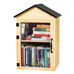 lot 19670 image: SISIPAI LIFE Little Library Box Outdoor, Waterproof Outdoor Library Book Box, Little Wood Cabinet for Sharing Books, Art Literature and Newspapers with Neighborhoods, Community and Schools (Upgraded)