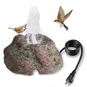 lot 19679 image: TIANCENTRAL H Electric Bird Bath Fountain Pump with Natural Rock Design, Continuous Water Bubbler (Not Solar) 7.5W Adjustable Submersible Pump with 6FT Anti-Bite Cord for Outdoor Garden & Patio Decor