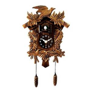lot 19691 image: Cuckoo Clock Chiming Vintage Cuckoo Wall Clock Singing Bird Clock Home Decor Christmas Clock Gifts Resin Classic Brown
