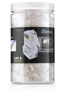 lot 20057 image: Everest Cat6 RJ45 Pass Through Connector 200-Pack - EZ Cat 6 Pass Through RJ45 Connectors - cat 6 connectors - Ethernet Connector - Ethernet Plug - for Solid or Stranded UTP Network Cable