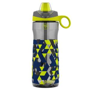 lot 20060 image: Pogo BPA-Free Tritan Kids Water Bottle with Silicone Soft Straw, Grey Geode, 18 oz.