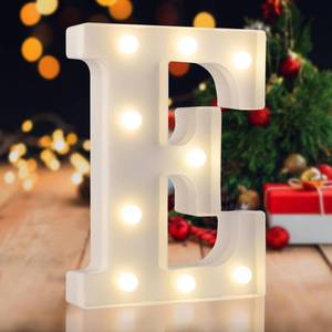 lot 20068 image: SKYPHAROS LED Marquee Letters, White 26 Alphabet Light Up Letters, Battery Powered LED Letter Lights for Birthday Party, Christmas Night, Home, Bar, Graduation, Wedding Decoration(E)