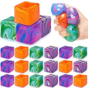 lot 20078 image: Teyva Daily 24 Pcs Stress Cube Bulk Ice Cube Stress Ball 1.4 Inch Slow Rising Anxiety Relief Squeeze Sensory Ball for Party Favors Prizes Goodie Bag Stuffers