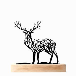 lot 20080 image: Black Deer Decor for Home Metal Reindeer Tree of Life Decor for Living Room Small Table Decor Modern Indoor Holiday Figurines Bedroom Decoration Rustic Desk Ornament Farmhouse Mantle Sign