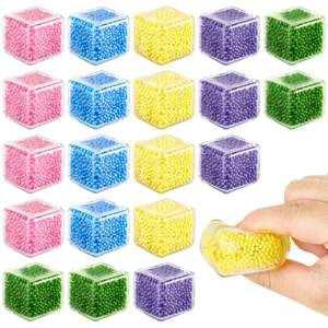 lot 20096 image: 20 Pack Mini Stress Cube Filled with Foam Particles, Sensory Squishy Fidget Toys Square Squeeze Stress Balls for Kids Adults Anxiety Stress Relief, Classroom Prizes, Birthday Gifts Party Favors