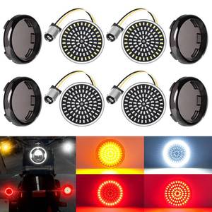 lot 20102 image: Benlari 1157 LED Turn Signals Front Rear 81 LED Lights Super Bright 1156 Bulbs Lens Kit 1986-2024 Compatible for Harley Davidson Touring Dyna Softail Sportster Street Glide Road Glide Iron 883 1200