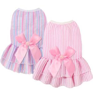 lot 20131 image: Dog Dress, Cute Pet Princess Dresses with Bright Color Design, Sweet Bowknot, Dog Clothes for Small Dogs Girl, Breathable & Lightweight, for Spring Summer, 2 Pack (Pink Purple, Small)