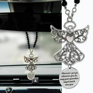 lot 20138 image: Rislobx Angel Wings Hanging Ornaments for Car Rear View Mirror, Metal Guardian Angel Wings Car Charm Pendant Rear View Mirror Hanger Decor for Lover Family Christian Gifts