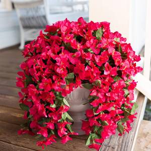 lot 20140 image: Faux Bougainvillea Artificial Flowers Plants for Outdoors Outside Decoration, 2 PCS Fake Flowers Silk Long Trailing Vines UV Resistant Realistic for Front Door Porch Planter Urn Patio Balcony Hot Pink