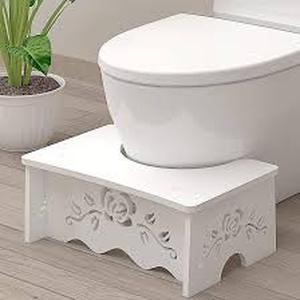 lot 1146 image: Fancy design wooden squatty potty white