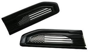 lot 14088 image: Black Glossy LED Tail Light Set with American Flag Design
