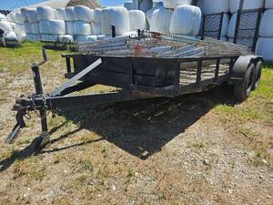 lot 10344 image: Heavy Duty Utility Trailer with Side Rails