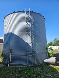 lot 10365 image: Galvanized Steel Grain Storage Silo with Ladder