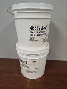 lot 23554 image: Crafters Choice Shea Butter & Aloe Lotion 1 Gallon Bucket- Set of 2