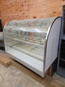 lot 24926 image: Commercial Refrigerated Display Case with Curved Glass Front