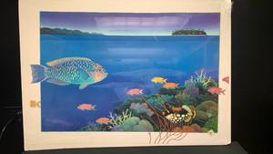 lot 5412 image: Signed Tropical Fish Coral Reef Print
