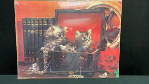 lot 5415 image: Scholastic Books Kitten Cat Poster Print with Books and Jewelry