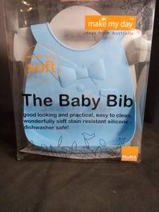 lot 40966 image: Make My Day Silicone Baby Bib Light Blue