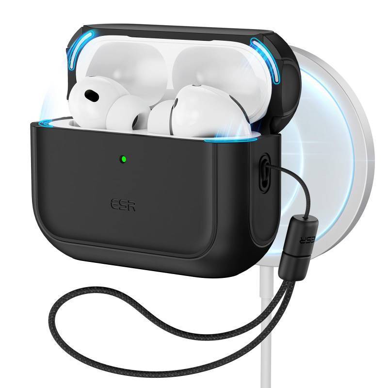 lot 36172 image: AirPods Pro 3 Case, Compatible with AirPods Pro 3rd Generation Case, Compatible with MagSafe, Full Drop Protection Cover with Lanyard, Black - Retail $15