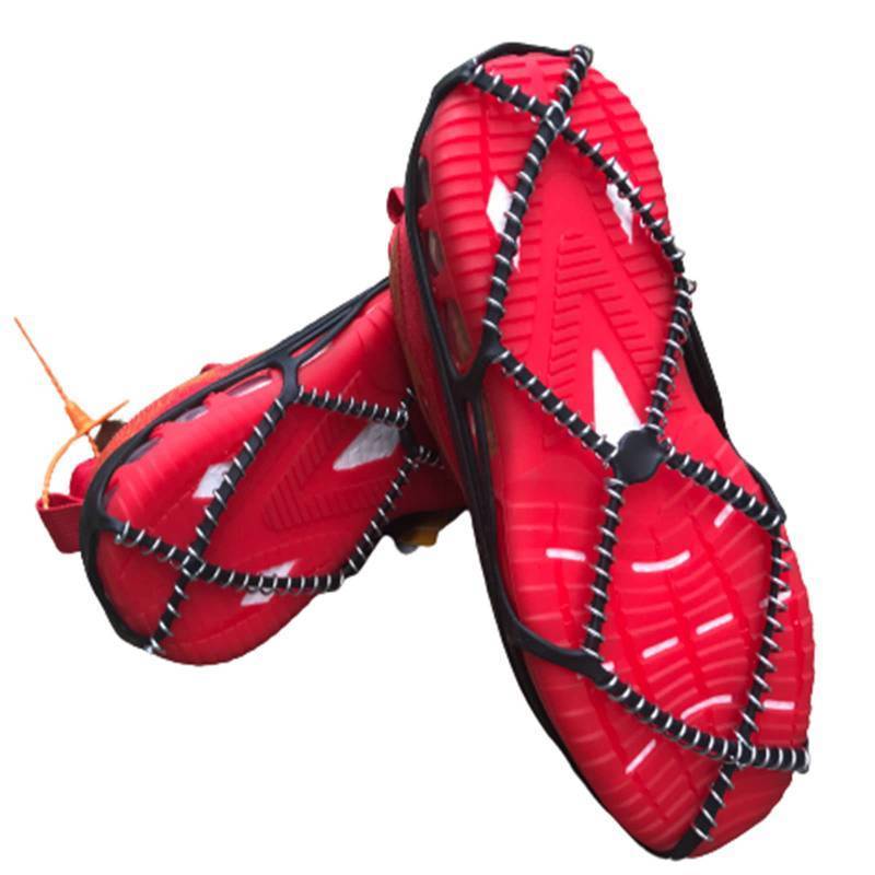 lot 62350 image: Walk Traction Cleats,Ice Cleats Anti Slip Crampons Rubber Spikes Ice Snow Grippers for Boots and Shoes for Winter Walking on Snow and Ice Climbing Hiking Mountaineering 2PCS for Man and Woman - Retail $11