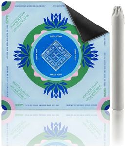 lot 16664 image: Mahjong Mat with Rules, 32.2 Inch Square Neoprene Mahjong Mats for Table, Quiet Noise Reduction Mah Jong Mat, Rubber Anti-Slip Base for Board Games, Tiles Game & Dominoes  - Retail $30