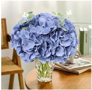 lot 16683 image: Dusty Blue Hydrangea Artificial Flowers with Stems, Realistic Silk Hydrangeas Fake Flowers for Wedding Decor, Table Centerpieces, Baby Shower, Bouquet, Arch, Home Office Party Decoration - Retail $25